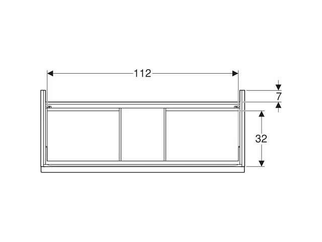 Geberit icon wastafelonderbouwkast m. 2 laden - afbeelding 6 van  6