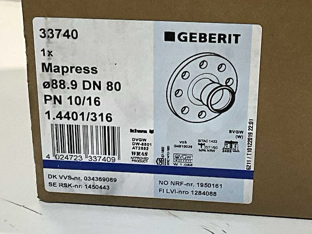 Geberit mapress overgangsflens rvs pn10/16 - afbeelding 3 van  3