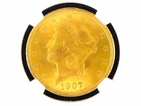 Gecertificeerde liberty 20 dollar usa 1907 - afbeelding 2 van  4
