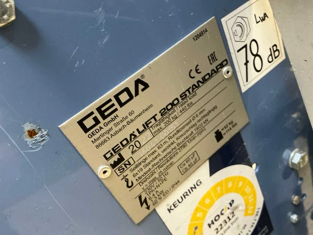Geda - 2022 - standard 200 - ladderlift - afbeelding 5 van  10