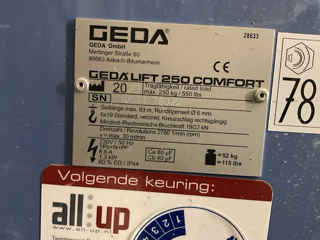 Geda - lift 250 comfort 14m - ladderlift - afbeelding 8 van  8