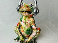 Gedecoreerd kikker sculptuur - afbeelding 1 van  5