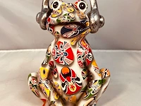 Gedecoreerd kikker sculptuur - afbeelding 1 van  5