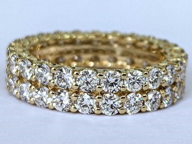 Geel gouden ring 14 krt. met diamant 3,66 crt. - afbeelding 1 van  10