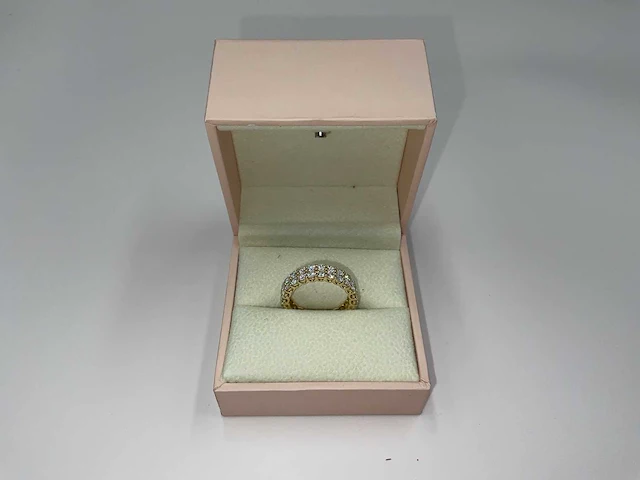 Geel gouden ring 14 krt. met diamant 3,66 crt. - afbeelding 2 van  10