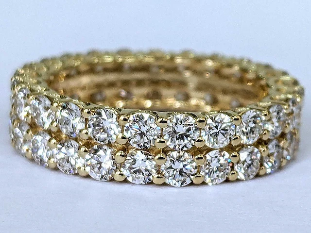 Geel gouden ring 14 krt. met diamant 3,66 crt. - afbeelding 1 van  10