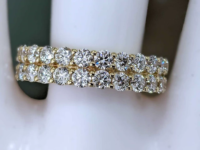Geel gouden ring 14 krt. met diamant 3,66 crt. - afbeelding 7 van  10
