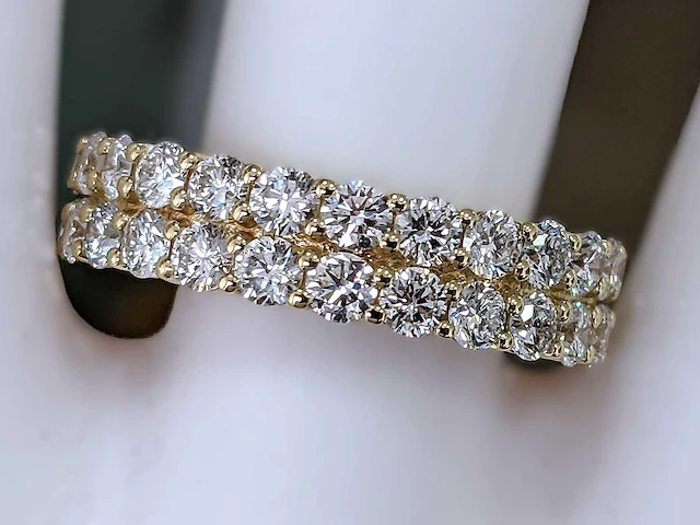 Geel gouden ring 14 krt. met diamant 3,66 crt. - afbeelding 9 van  10