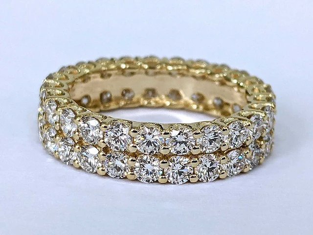 Geel gouden ring 14 krt. met diamant 3,66 crt. - afbeelding 10 van  10