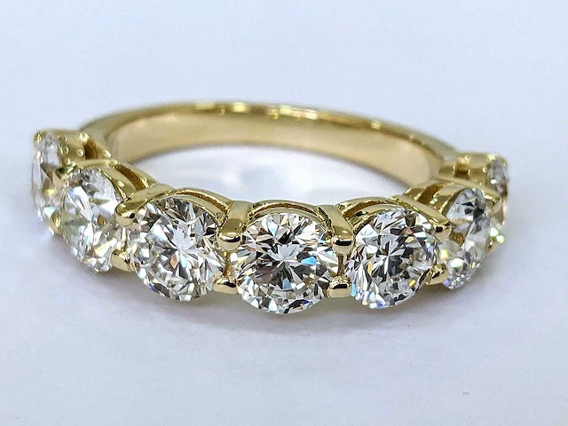 Geel gouden ring met 7 diamanten 3,01 crt. - afbeelding 1 van  8
