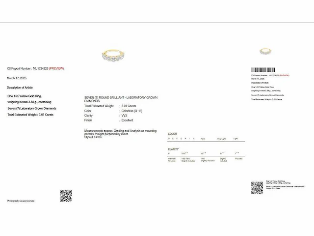 Geel gouden ring met 7 diamanten 3,01 crt. - afbeelding 3 van  8