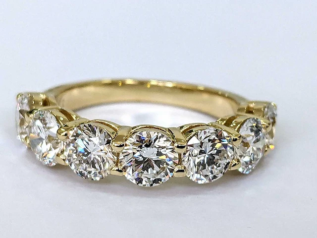 Geel gouden ring met 7 diamanten 3,01 crt. - afbeelding 5 van  8