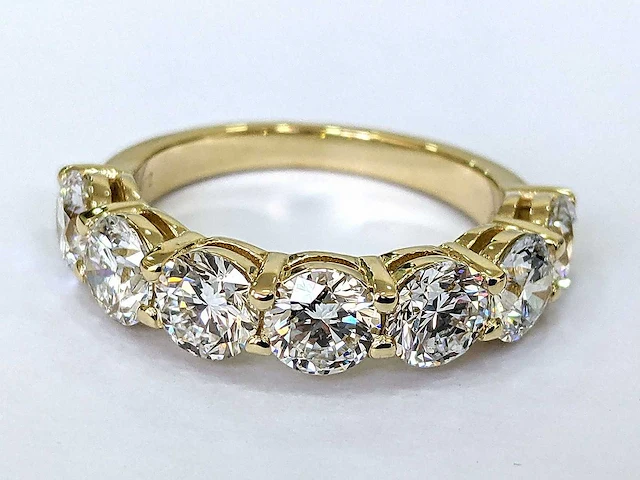 Geel gouden ring met 7 diamanten 3,01 crt. - afbeelding 8 van  8