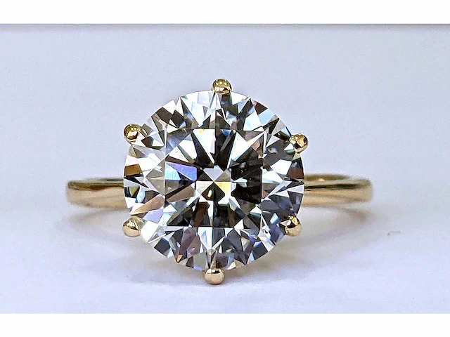Geel gouden ring met diamant 4,00 crt. - afbeelding 1 van  7