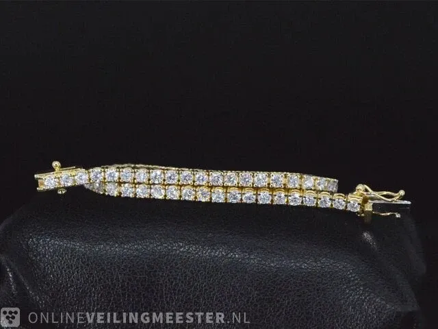 Geelgouden armband met briljant geslepen diamanten 4.17 carat - afbeelding 1 van  7