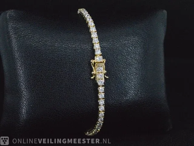 Geelgouden armband met briljant geslepen diamanten 4.17 carat - afbeelding 4 van  7