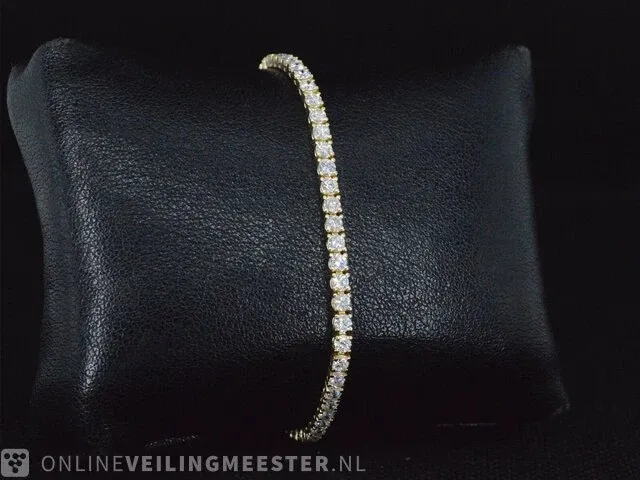 Geelgouden armband met briljant geslepen diamanten 4.17 carat - afbeelding 6 van  7