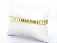 Geelgouden armband van slangen model met natuurlijke diamanten - afbeelding 10 van  11