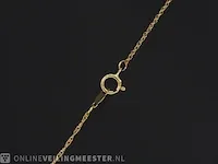 Geelgouden collier met diamant - afbeelding 5 van  7