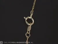 Geelgouden collier met diamant - afbeelding 6 van  7