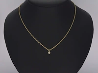 Geelgouden collier met diamant - afbeelding 2 van  8