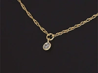 Geelgouden collier met diamant - afbeelding 3 van  8