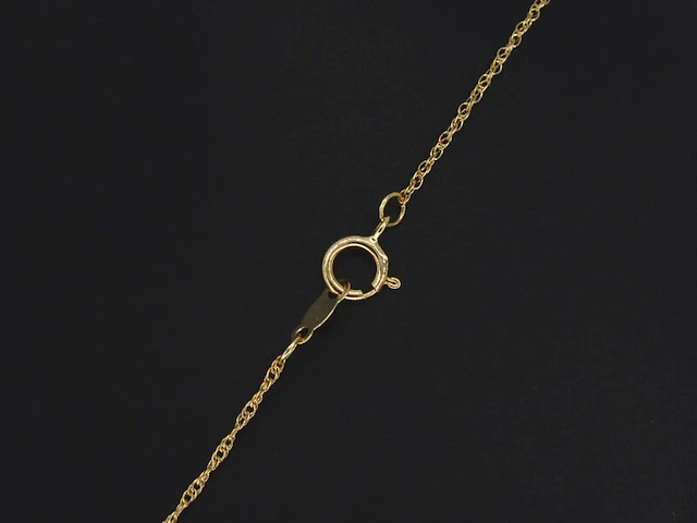 Geelgouden collier met diamant - afbeelding 5 van  8