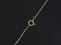 Geelgouden collier met diamant - afbeelding 5 van  8