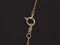 Geelgouden collier met diamant - afbeelding 6 van  8
