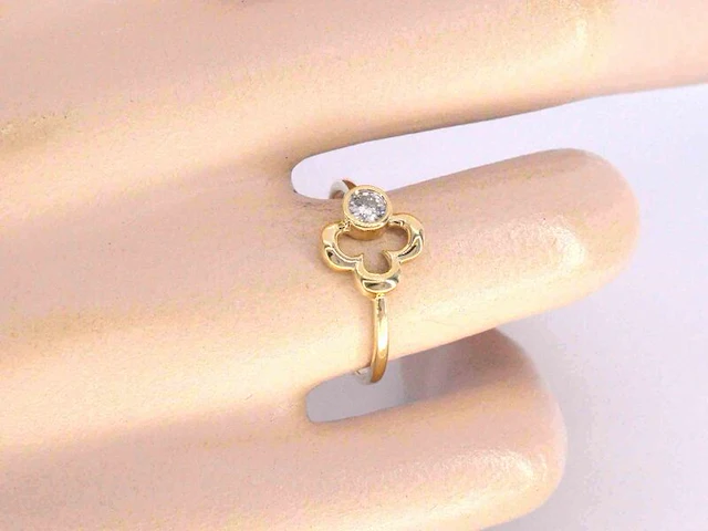 Geelgouden design ring met natuurlijke diamant - afbeelding 2 van  7