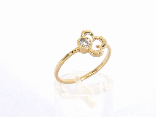 Geelgouden design ring met natuurlijke diamant - afbeelding 4 van  7