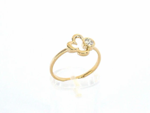 Geelgouden design ring met natuurlijke diamant - afbeelding 5 van  7