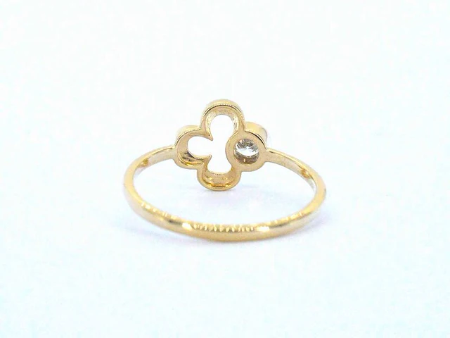 Geelgouden design ring met natuurlijke diamant - afbeelding 6 van  7