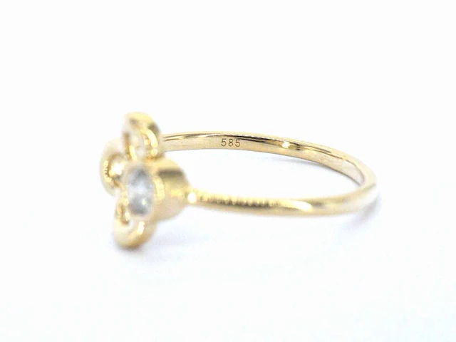 Geelgouden design ring met natuurlijke diamant - afbeelding 7 van  7