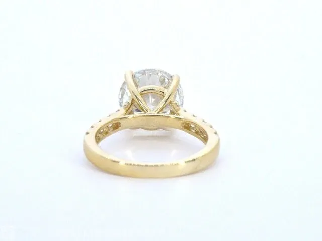 Geelgouden diamanten solitair ring met een grote diamant van 5.00 carat - afbeelding 9 van  10