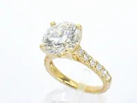 Geelgouden diamanten solitair ring met een grote diamant van 5.00 carat - afbeelding 3 van  9