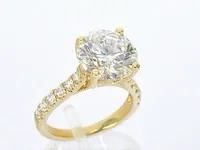 Geelgouden diamanten solitair ring met een grote diamant van 5.00 carat - afbeelding 4 van  9