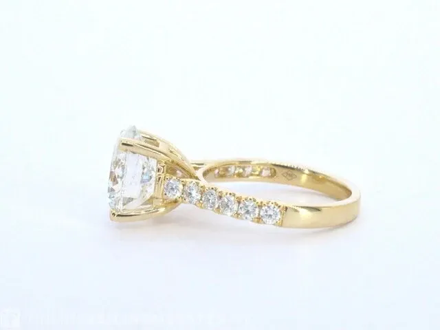 Geelgouden diamanten solitair ring met een grote diamant van 5.00 carat - afbeelding 5 van  9