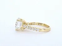 Geelgouden diamanten solitair ring met een grote diamant van 5.00 carat - afbeelding 5 van  9