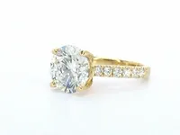 Geelgouden diamanten solitair ring met een grote diamant van 5.00 carat - afbeelding 6 van  9
