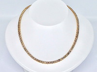 Geelgouden exclusieve tennis collier met champagne en cognac diamanten - afbeelding 8 van  11