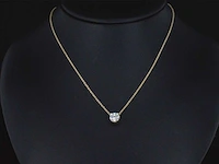 Geelgouden halsketting met een diamant van 0.50 carat - afbeelding 2 van  8