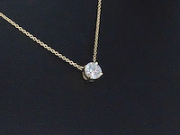 Geelgouden halsketting met een diamant van 0.50 carat - afbeelding 4 van  8
