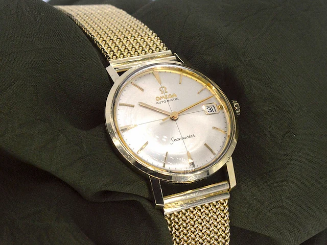 Geelgouden horloge met milanese band van het merk omega - afbeelding 5 van  12