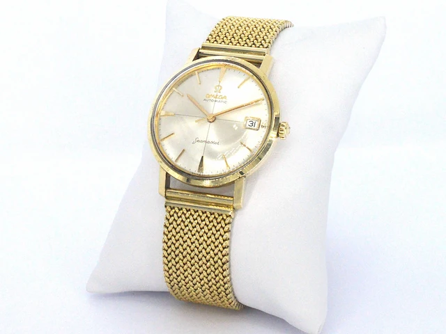 Geelgouden horloge met milanese band van het merk omega - afbeelding 6 van  12