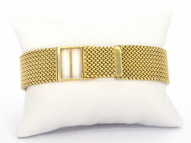 Geelgouden horloge met milanese band van het merk omega - afbeelding 10 van  12