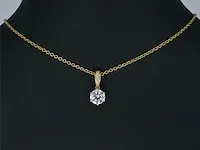 Geelgouden solitair hanger met een diamant 1.00 carat - afbeelding 2 van  8