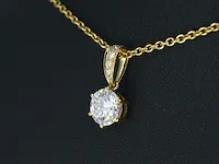 Geelgouden solitair hanger met een diamant 1.00 carat - afbeelding 4 van  8