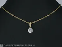 Geelgouden solitair hanger met een diamant 1.00 carat - afbeelding 2 van  7