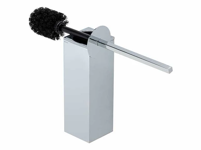 Geesa modern art closetborstelhouder met zwarte borstel chroom - afbeelding 1 van  4